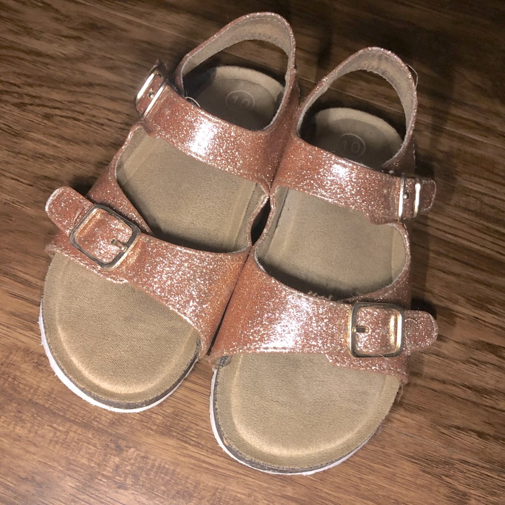 Girls Pink Glitter Sandals